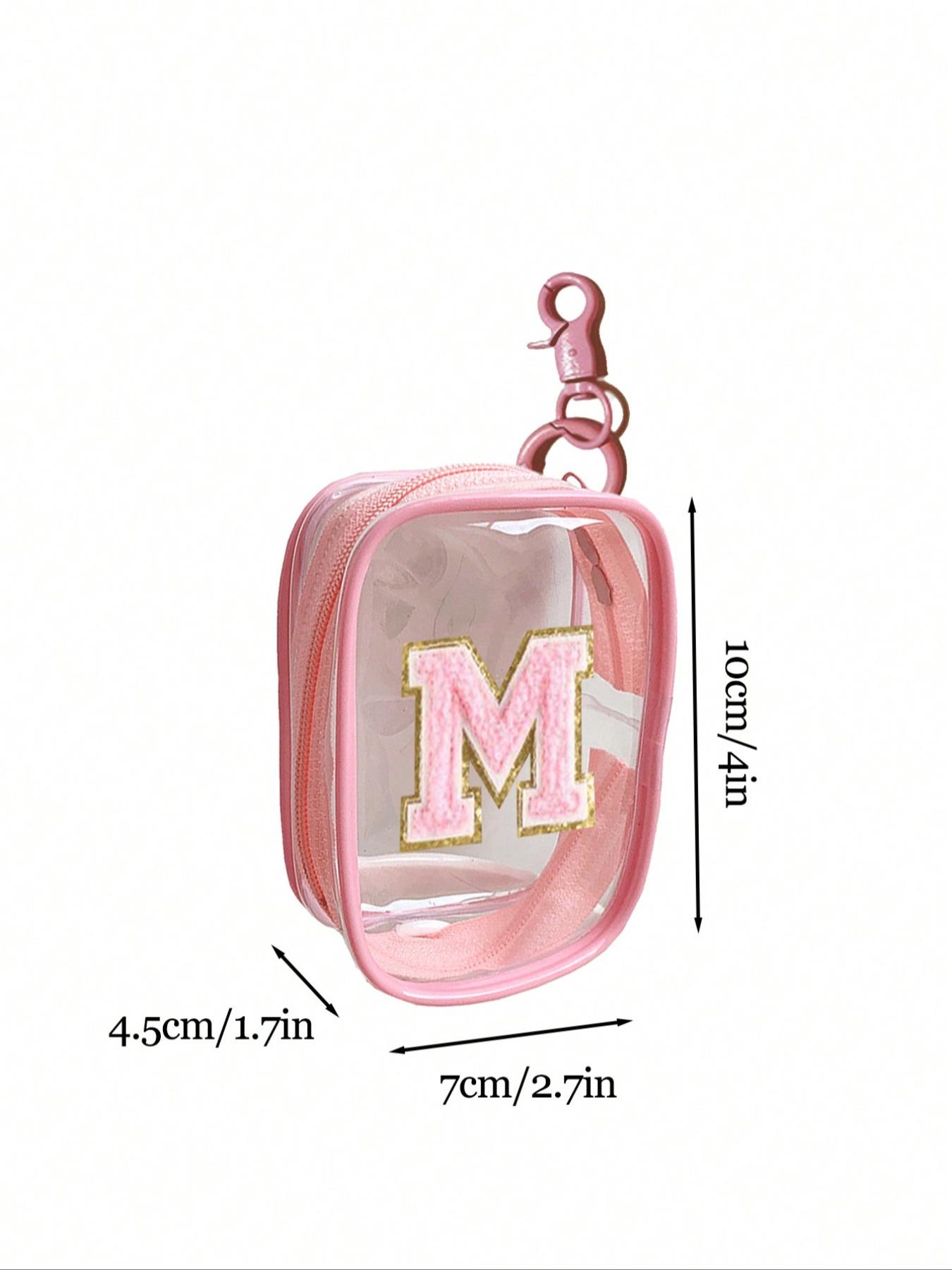 Portable mini transparent zippered storage bag, Zipper pouches, compact multi-functional storage bag, earphone charger storage box with key ring, transparent travel accessory, suitable for storing small items, data cable storage bag Organizer