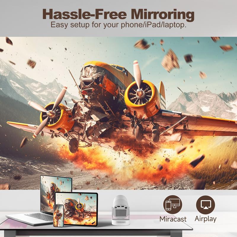 [US warehouse] Magcubic HY300Ultra Portable Projector Electronic Focus 0.8:1 Short Throw Ratio 4K Videosource Supported  Native 1280 * 720P 300ANSI Built-in HIFI Speaker Dual Band WIFI6 Android 11 BT5.4 180°Flexible Rotating Smart Mini Home Theater Cinema