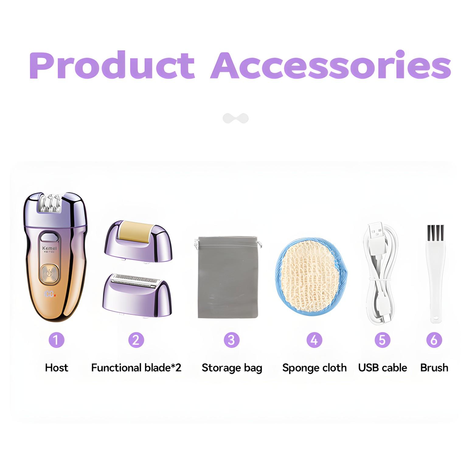 3 in 1 Electric Hair Removal Instrument, 1 Set Rechargeable Hair Removal Machine with Replace Heads, Personal Care Appliances for Women