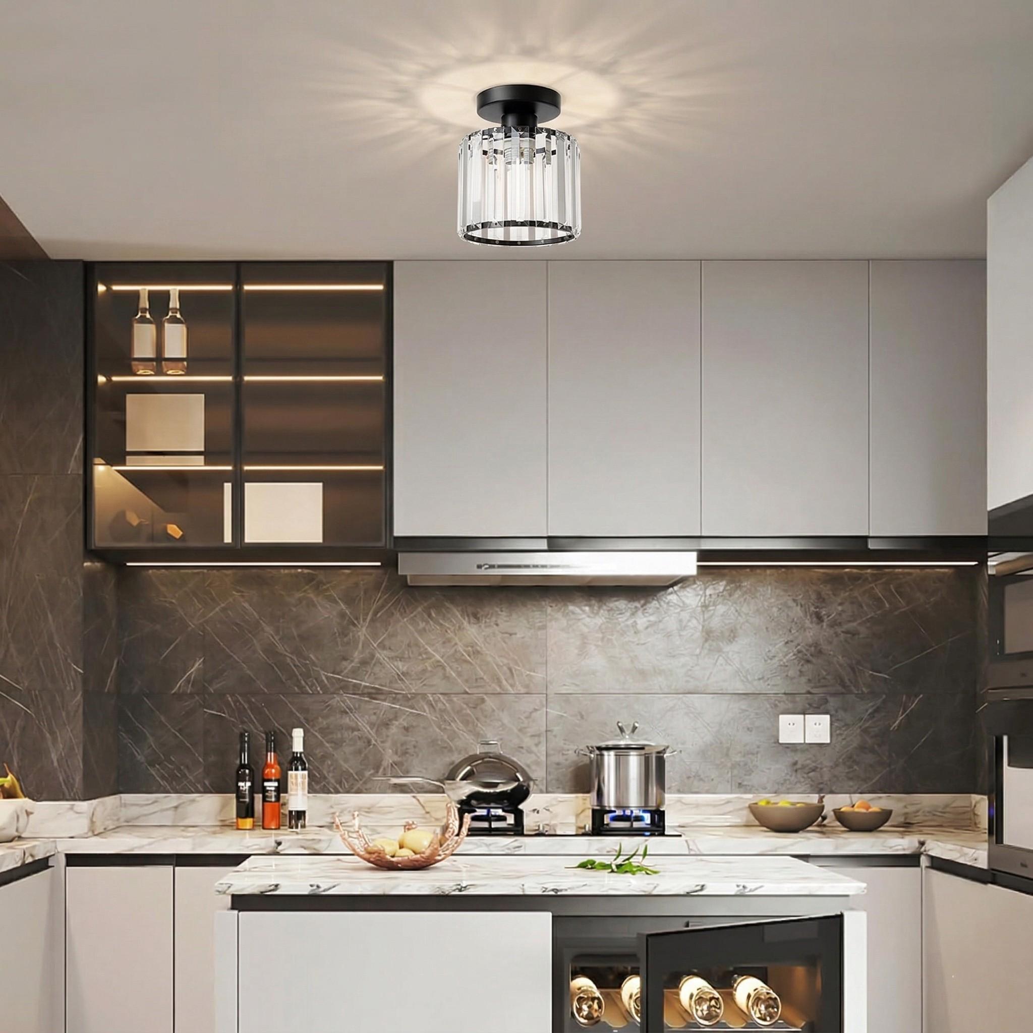 Crystal Chandelier, Mini Crystal Pendant Light, Modern Ceiling Lamp, E27 Base, /gold/silver Color, Indoor Decorative Light, Home Decor Lighting, for Hallway, Kitchen, Dining Room, Corridor