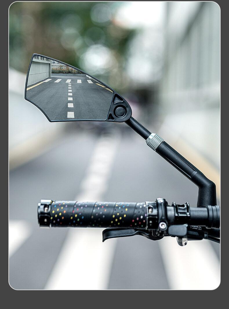 ROCKBROS Bike Mirror New Handlebar Rear View Mirror HD Anti-glare Glass Foldable with Retractable & 360 °Adjustable Lens E-bike Mirror Suitable for 21-24cm Handlebar