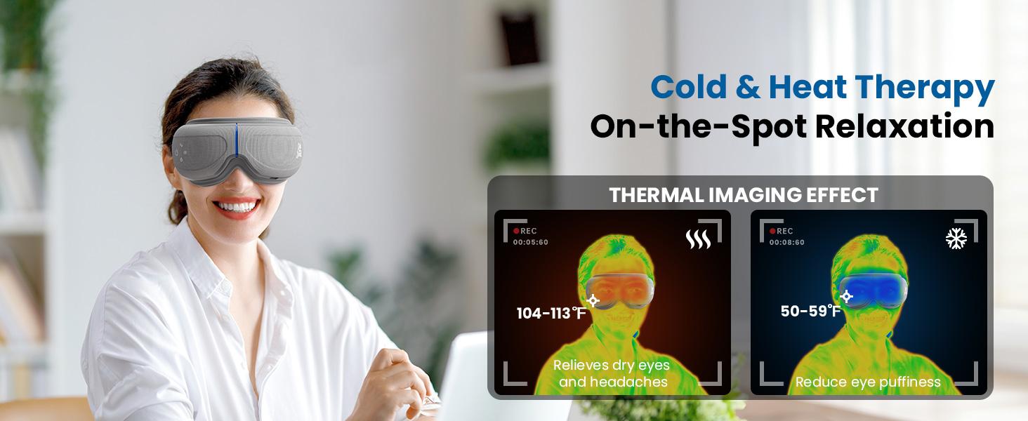 【BOB AND BRAD Eye Massager】with Heat and Cooling Therapy, Adjustable Comfort Heated & Cooling Massaging Device Eye Mask for Eye Strain Dry Eye Relief, Improve Sleep, EyeOasis 2 Eye Massager for Migraines, Christmas Gifts for Women Men Dads, Mom, Husbands