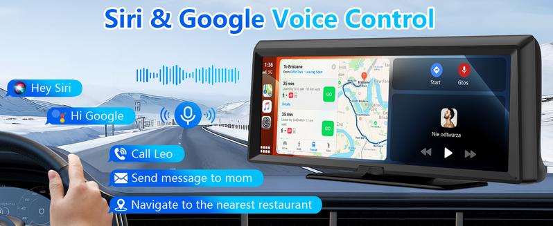 【Hieha】New Year  Gift：2026 Top-Rated Carplay Dash Cam:Updated 8.14" Portable Touchscreen with Wireless Carplay, Android Auto, 1080P Backup, and 2K Front Camera — Complete GPS Navigation System Carplay for Any Car Carplay  Screen Big Screen Carplay