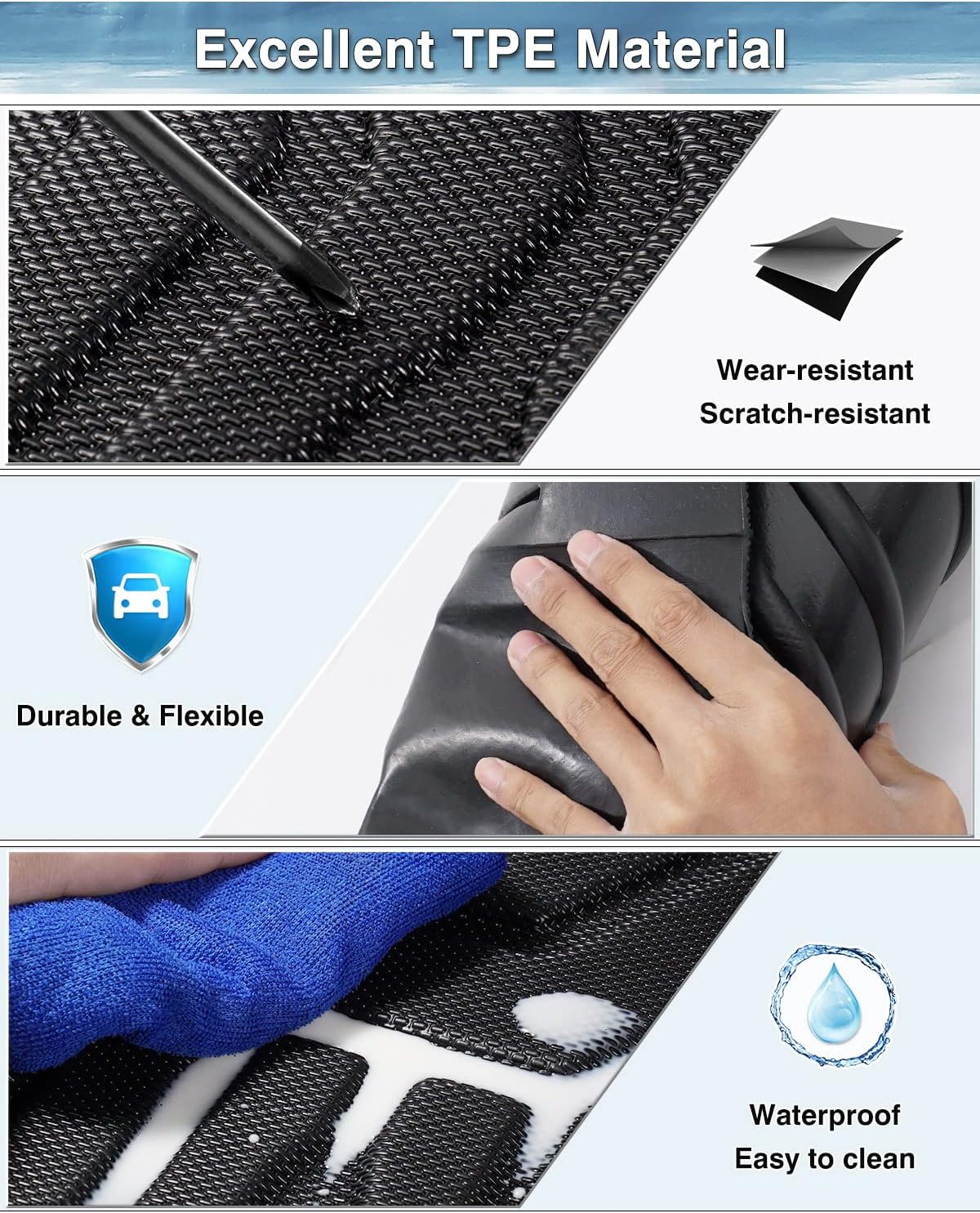 Canvcle Floor Mats for 2019-2025 Toyota RAV4 Gas/Hybrid 3D TPE All-Weather Heavy-Duty Liners with Enhanced Edge Protection & Easy Maintenance Canvcle Floor Mats for 2019-2025 Toyota RAV4 Gas/Hybrid 3D TPE All-Weather Heavy-Duty Liners with Enhanced Edge Protection & Easy Maintenance