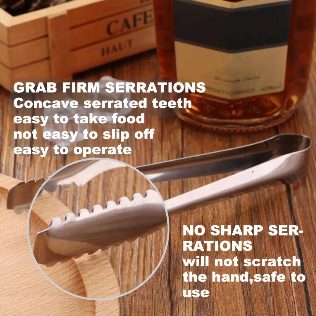 Stainless Steel Ice Tong, Practical Sugar Tong, Edge Clamp, Coffee Ice Clip, Self-Service BBQ Food Clip, Fruit Clip, Multi-Functional Kitchen Tool