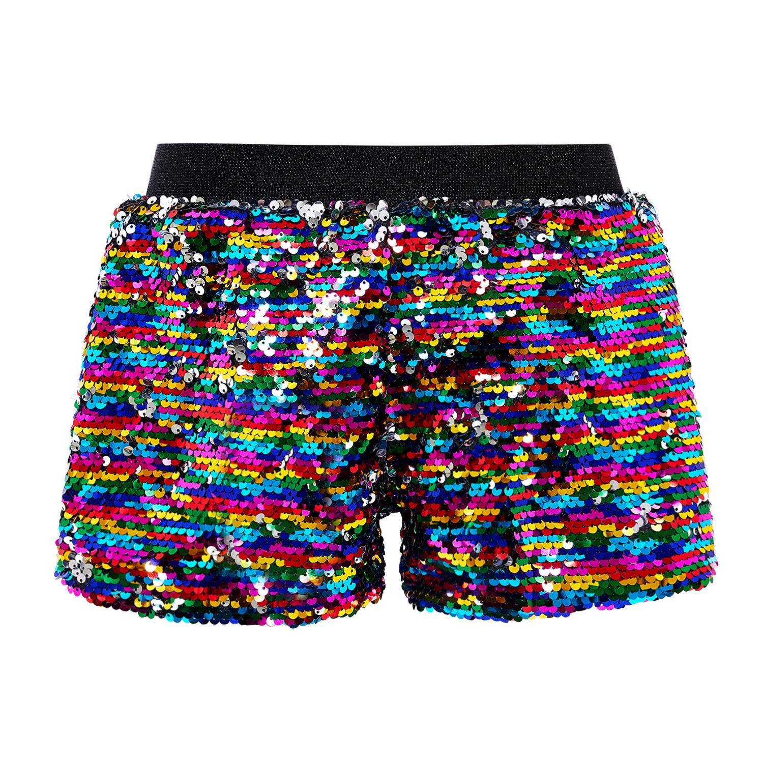 2026 New Reversible Sequin Shorts for Women,Versatile Elastic Waist Loose Fit Street Style Cool and Trendy Womens Sequined Short