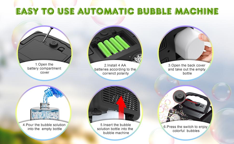 Zerhunt Upgrade Bubble Machine, 20000+ Bubbles Per Minute Bubble Blower, Toys for Boys and Girls Outdoorfun Birthday Parties Christmas