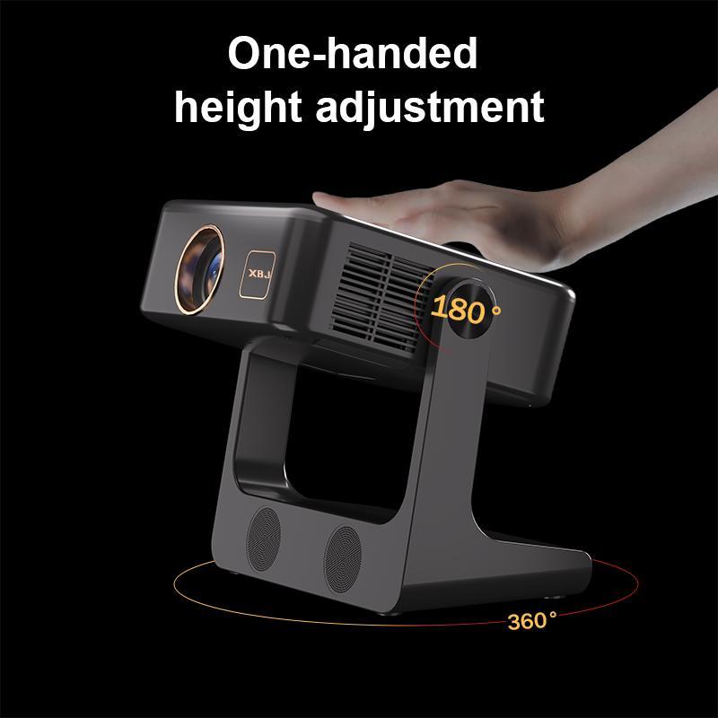 XBJ Native 1080P Portable Outdoor Movie Projector with Speakers, Compatible with Smartphone, HD, USB, AV, PS5, Full HD Mini Projector - Audio, WiFi, Bluetooth connectivity available! Micro Black Crystal