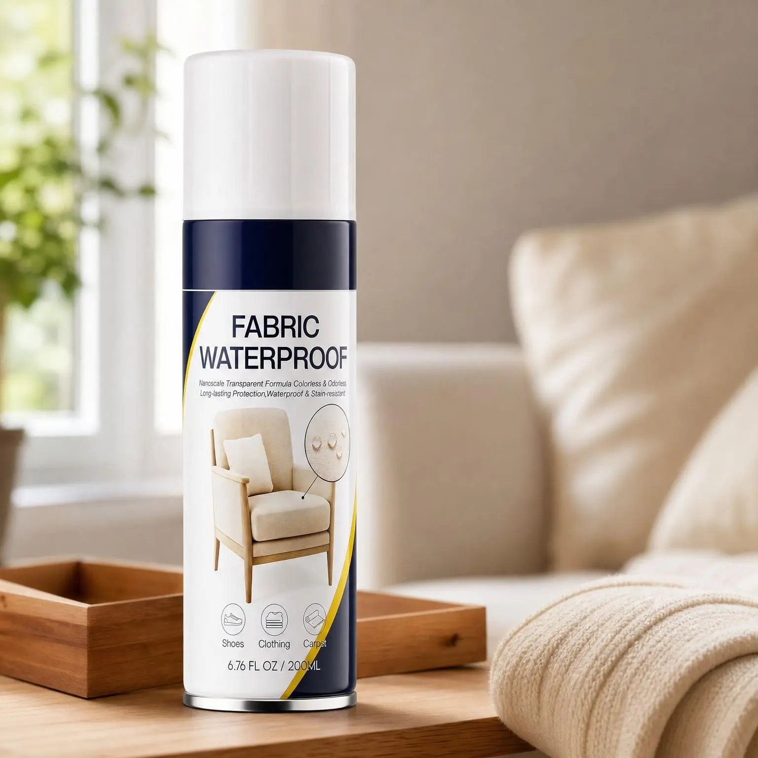 Waterproof Fabric Protector Spray - Invisible Stain Repellent for Sofa, Upholstery & Linen - Keeps Furniture Clean & New (6.76oz)