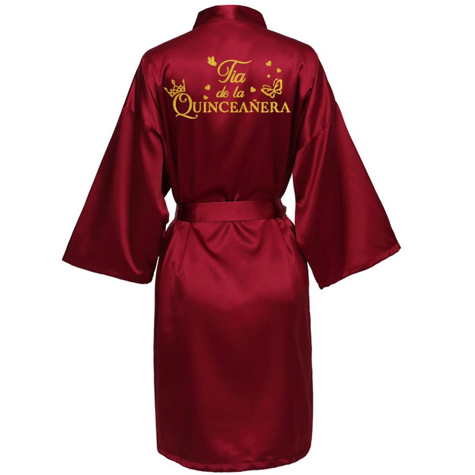 Mis15 Años Robe 15 Years Girl Birthday Party Robes Quinceanera Robe Mis XV Bathrobe Silkly Nightgown