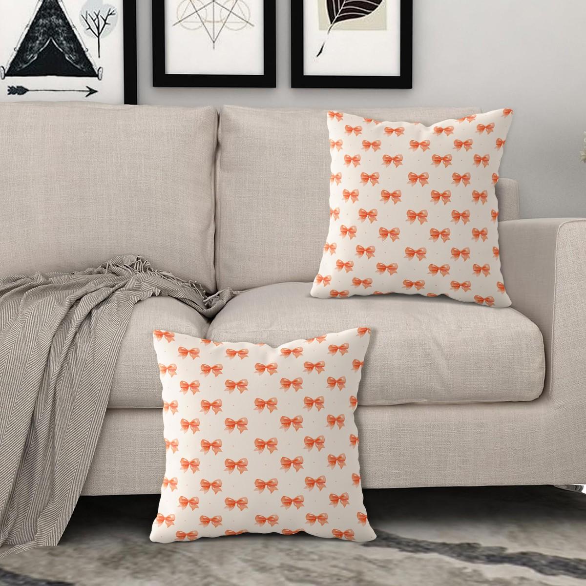 Cute Romantic Sweet Bow Throw Pillow with Insert, Soft Cozy Aesthetic Decorative Cushion for All Season, Housewarming Birthday Valentine's Day Christmas Gift for Her