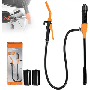 Portable Battery Powered Electric Siphon Pump, 2.4 GPM Fast Transfer Pump for Gas Diesel Water, 47" Long Hose Non-Spill Liquid Fuel Extraction Pump for Car Lawn Mower