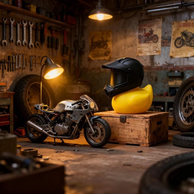 Mini Creative Desk Decoration Duck Figure with Helmet, Perfect for Living Room, Office, All Occasions, Ideal Gift, Made of Plastic