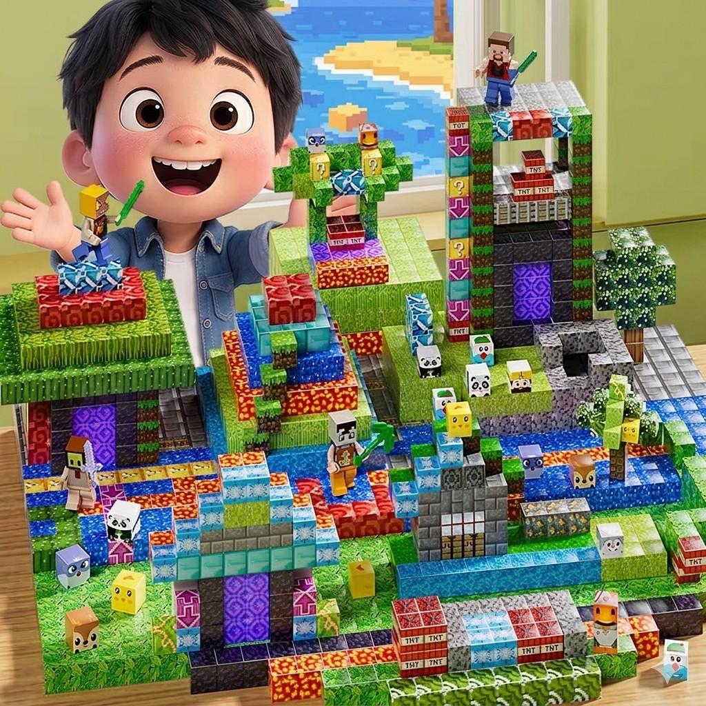 Magnetic Building Blocks 200/150/100 PCS - STEM Educational Toys for Kids 3-8 Years Old, Large Magnetic Tiles for Outdoor Play & Spatial Reasoning, Sensory Cube Set for Birthday Christmas Gift