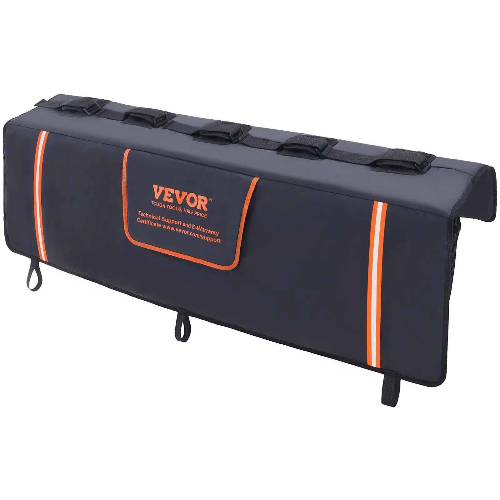 Tailgate Bike Pad, 53" Truck Tailgate Pad Carry 5 Mountain Bikes, Upgraded Grooves Tailgate Protection Pad with Reflective Strips and Tool Pockets, with Camera Opening for Mid-Size Pickup Trucks