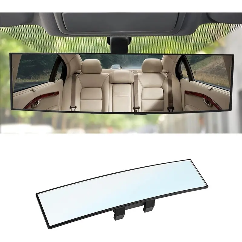 Car Rearview Mirrors, Shock Resistant Interior Clip-on Panoramic Rear View Mirror for Car, Wide Viewing Range, 12 inch HD Universal Use for Cars, SUVs, Trucks, Vehicles