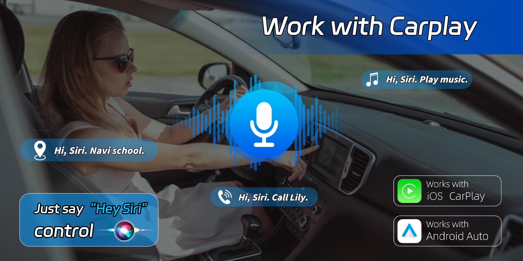Wireless Carplay Adapter, Android Auto Wireless Adapter, Mini USB-C Adapter, Compatible with iPhone and Android, Hands-Free Calling/navigation, Carplay Dongle Connectivity
