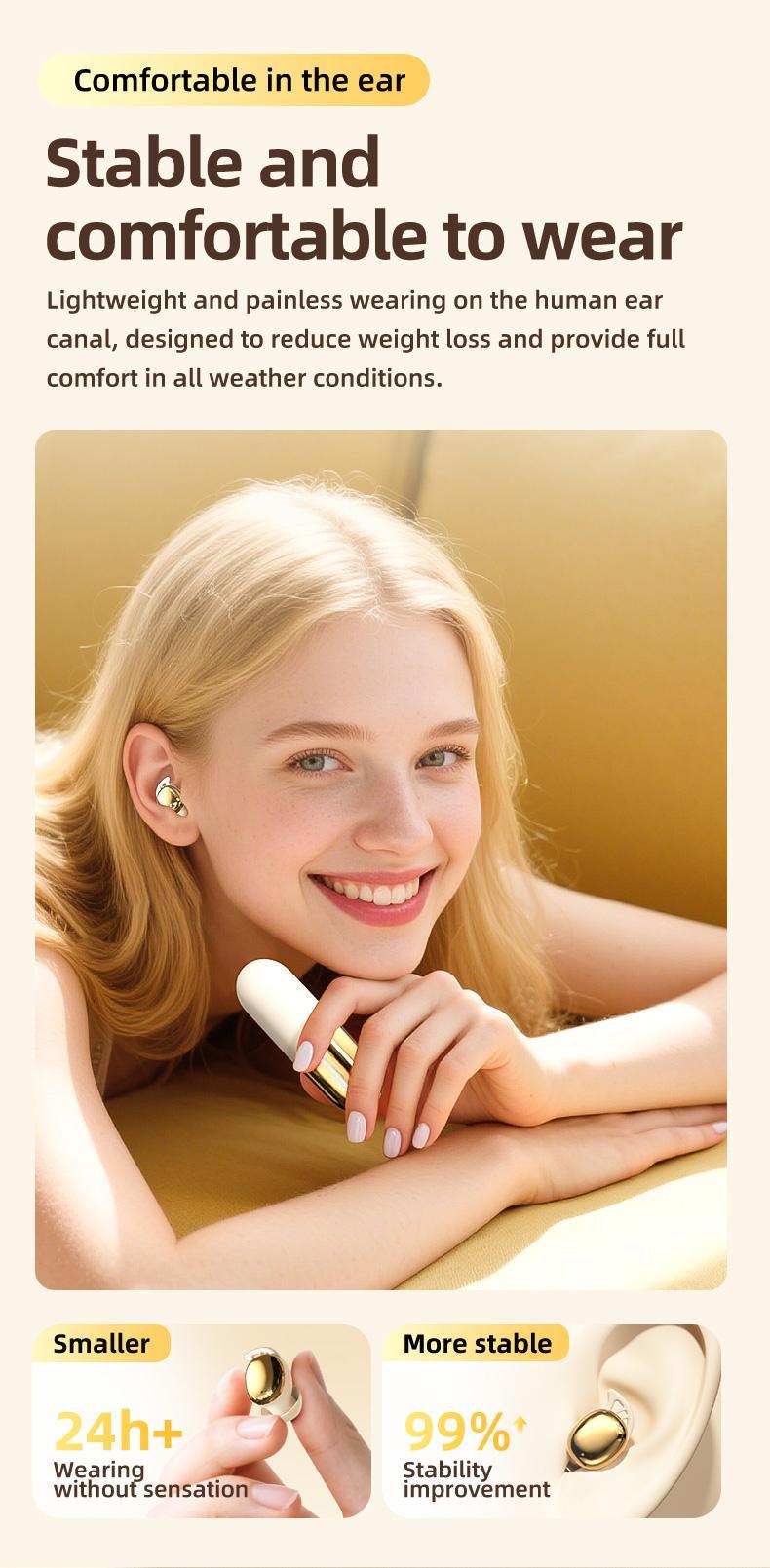 [New Year Deals] Tukio Massage Beauty Bluetooth Earbuds, featuring dual functions for sleep aid and relaxation. With stable Bluetooth 5.3 connectivity and long-lasting battery life, these earbuds make the perfect gift for your partner