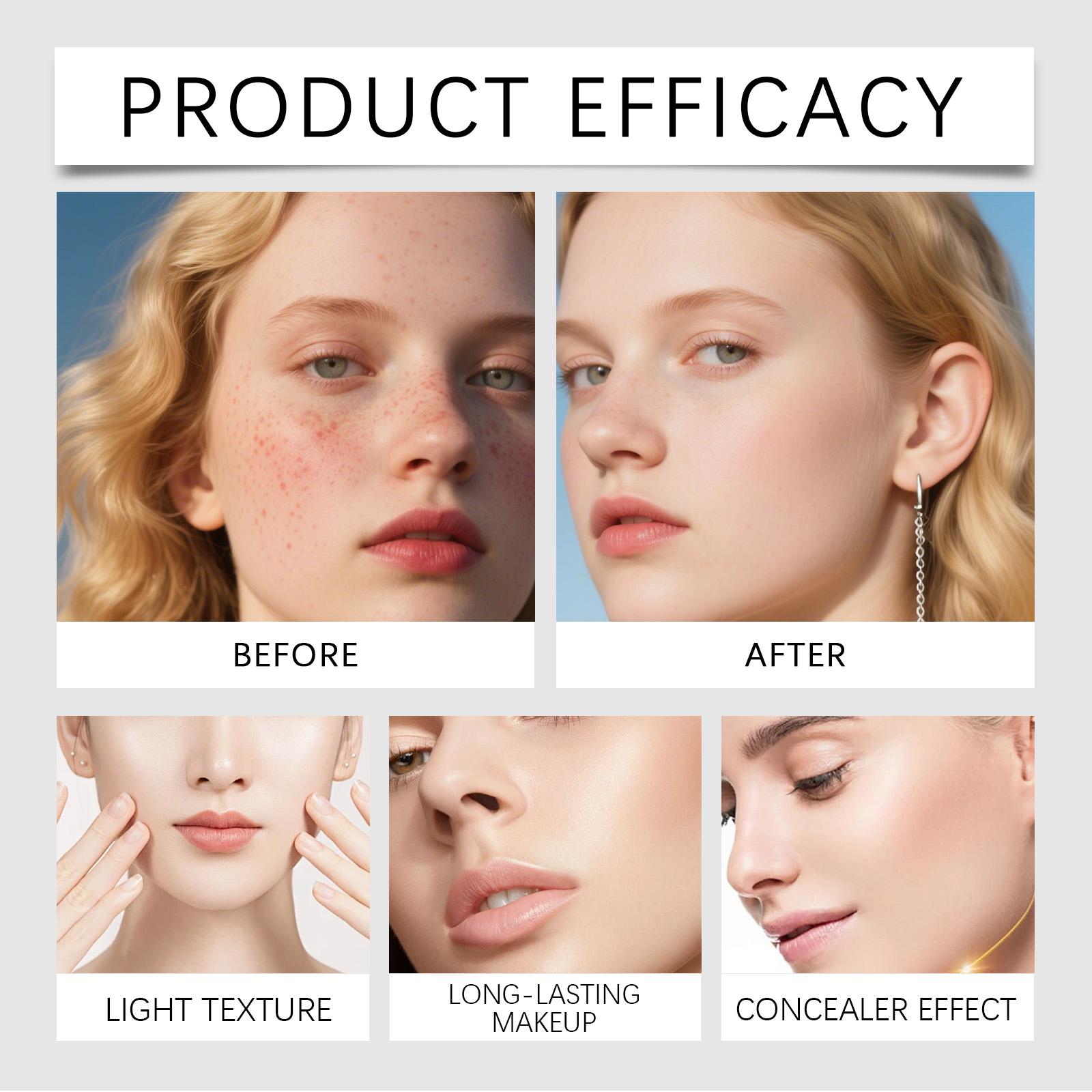 AMZ Natural Color Two-In-One Color-Changing Foundation Stick Light, Smooth Clear Base Makeup Hydrating, Concealing Long-Lasting Foundation And Color Makeup