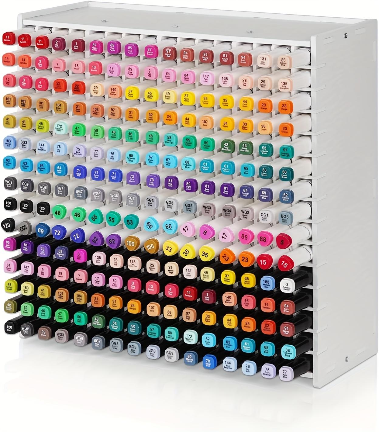 Art Pencil Shelf, 72/120/180/240 Removable Divider Design - Suitable for Tabletops, School Supplies, and Halloween or Christmas Graffiti Pens and Card Organizers, Art Supply Organizers