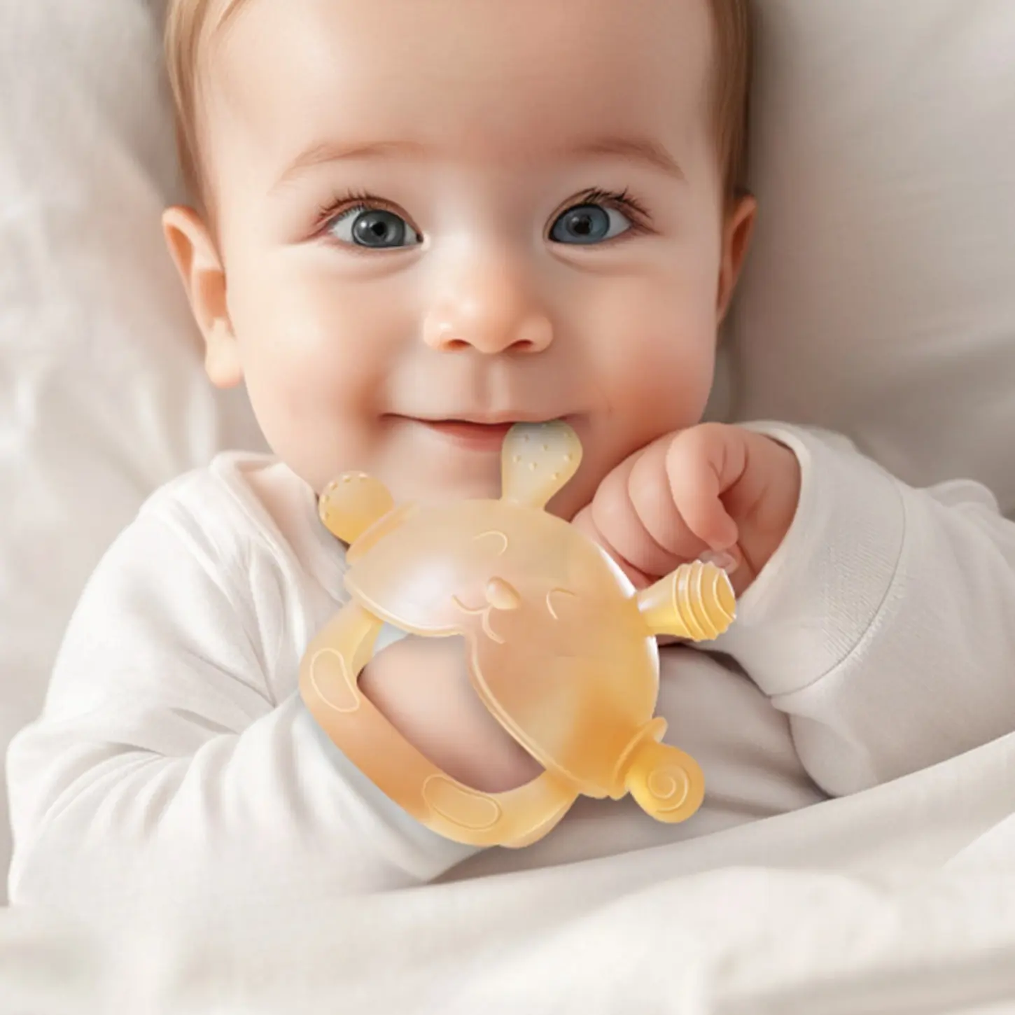 Baby Teether Toy Infant Teething Rings Anti Sucking Hand Pacifier Soothing Sore Gums Early Autumn Travel Gear, Halloween Thanksgiving Newborn Baby Shower Essentials Practical Gift for New Moms