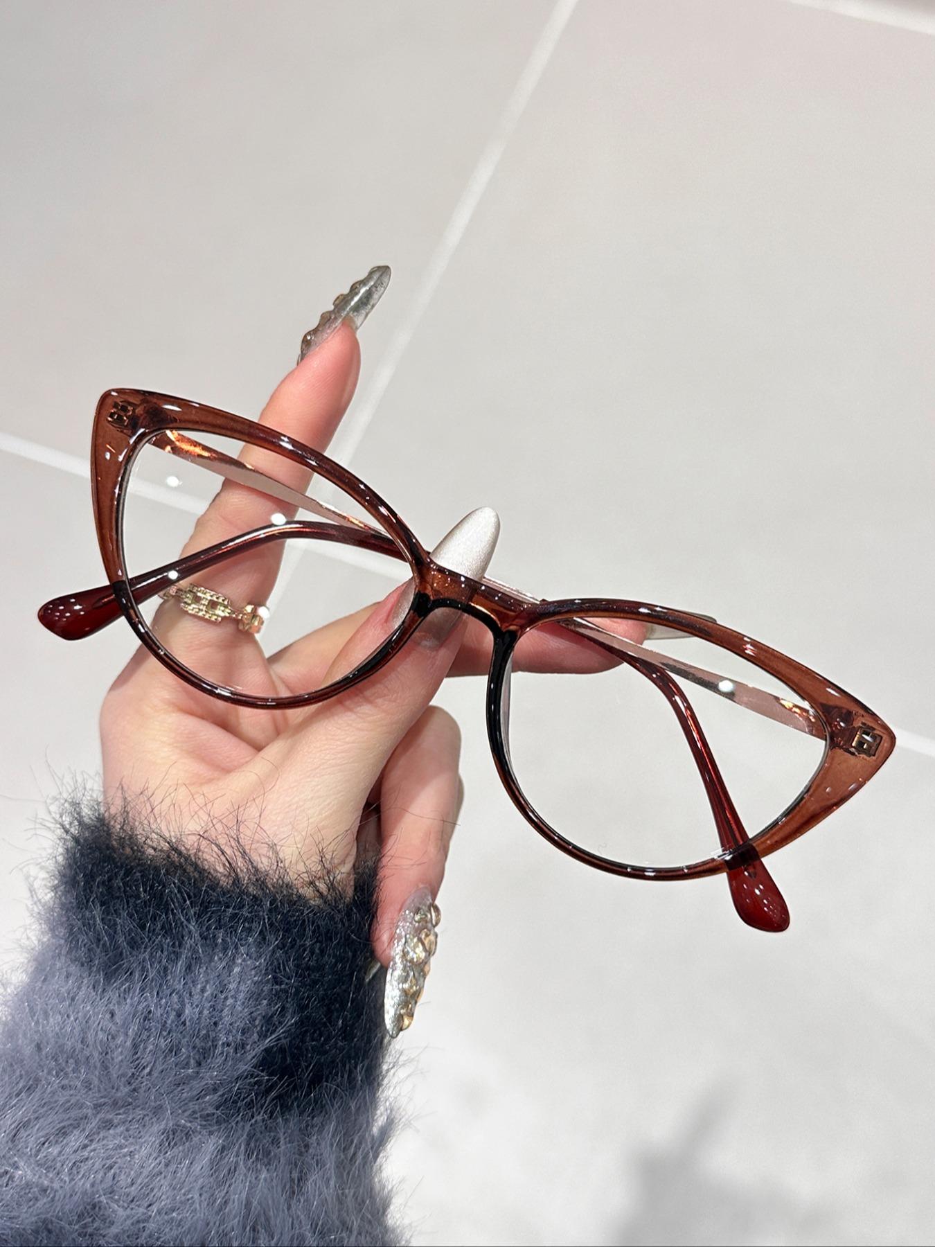 Elegant Cat Eye Small Frame Glasses for Women, Daily Wear, Office Commute, Business Casual, Style, Flat Lenses, Fashionable Frames Glasses