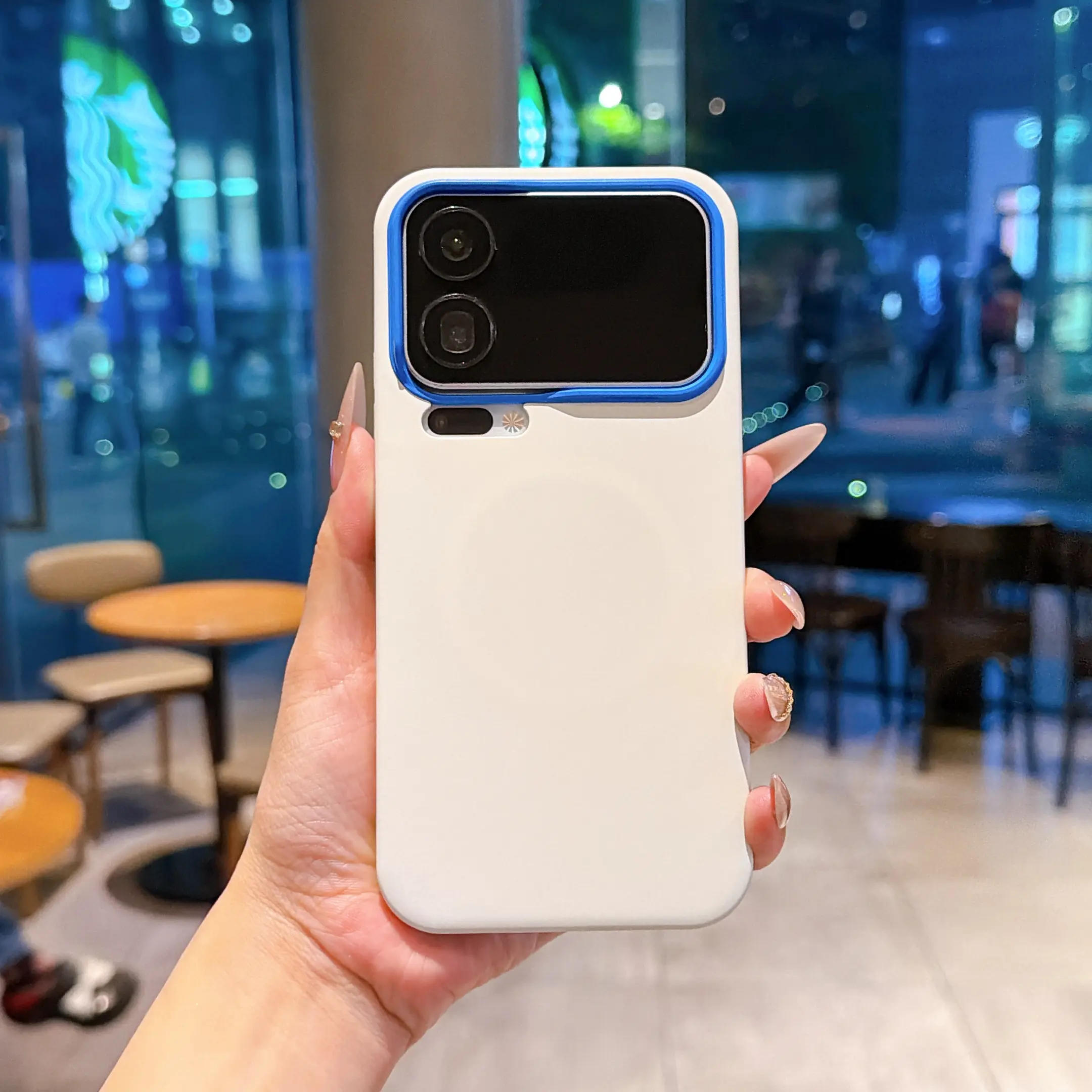 YKQS Phone Case Protector - Skin-feel Frosted Color-blocking Magnetic Case for Xiaomi 15, Xiaomi 17 Pro, Minimalist Transparent 14 Ultra Couple's Drop-proof and Dirt-resistant PC Hard Case Full Coverage