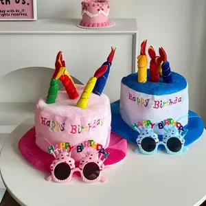 Happy Birthday Cake Hat With Candle Headband Party Photo Props  Headwear Cosplay Funny Birthday  Hair Decoration