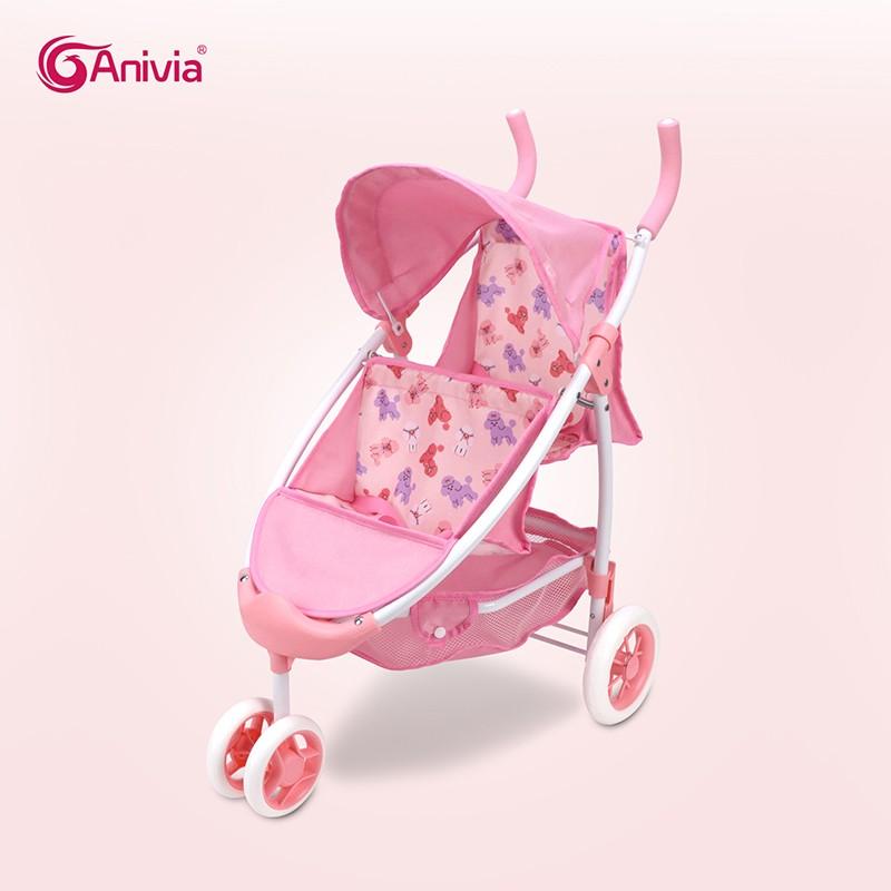 Anivia Brand Doll Stroller, Role Play Toy, Foldable Doll Stroller for Kids Aged 3+, Fits 11-18 Inch Dolls, Silent Wheels, Perfect Gift