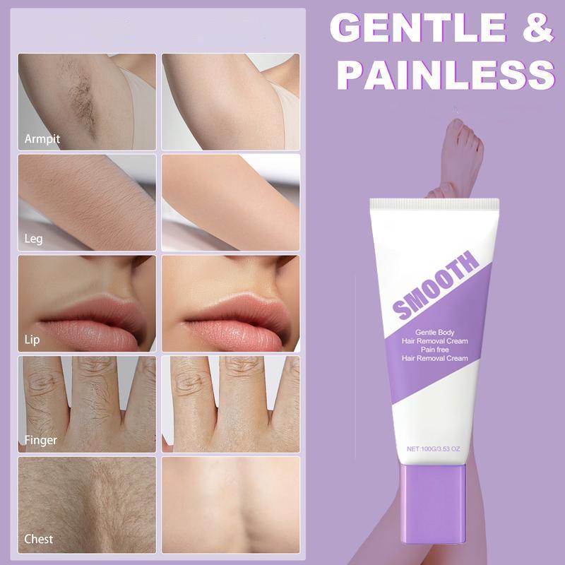 Painless Full Body Hair Removal Kit, Gentle Cleansing and Moisturizing, Fast Hair Removal, Aloe and Hyaluronic Acid, Unisex, Mild Scent