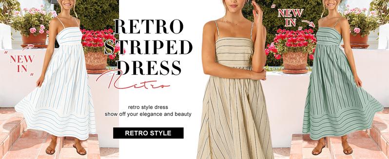 Chouyatou Women's summer outfits Striped Back Smocked Maxi Dress Sexy Spaghetti Strap Cut Out Flowy Swing Long Dress Chouyatou Women's summer outfits Striped Back Smocked Maxi Dress Sexy Spaghetti Strap Cut Out Flowy Swing Long Dress