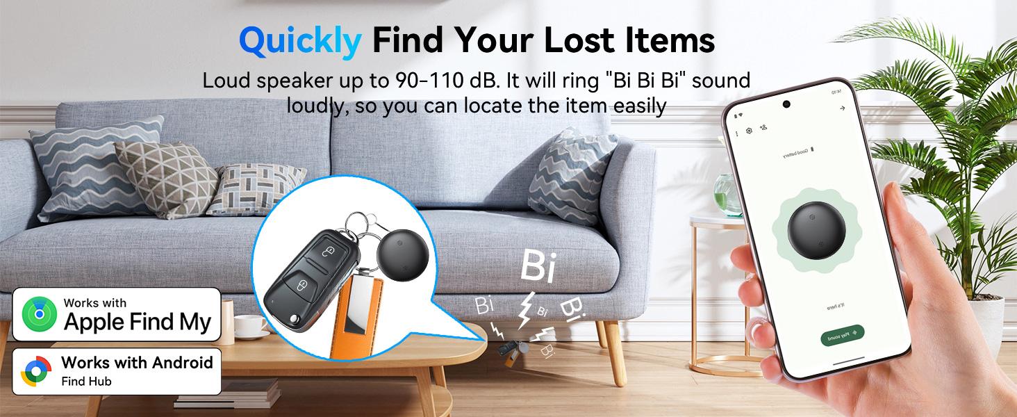 Vehicle GPS Tracker, iOS & Android Dual System Bluetooth-compatible Finder, Mini Hidden Car Tracker Compatible with Apple Find My & Google Find Hub, Wireless Positioning Tracker