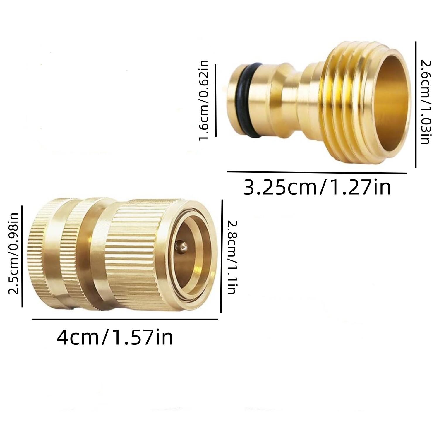 Garden Hose Quick Connector, Solid Brass Connector for 3/4 Inch Garden Hose, Durable and Easy to Use Water Hose Fitting, Hose Attachment, Garden Hose Metal