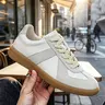 Men's Colorblock Lace Up Low Top Sneakers, Casual Comfortable Breathable Sports Running Shoes, Casual Jogging Shoes, Sneakers for Daily Wear, Closed Men's German Training Shoes, Genuine Leather Retro Sports Sneakers, Men's Athletic Shoes