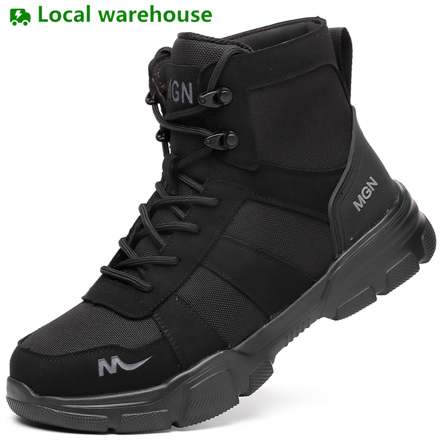 Men's Indestructible Steel Toe Safety Boots - Braid-Laced Synthetic Industrial Work Footwear, Breathable, Lightweight, Classic Style, All-Season, Puncture-Proof, Fabric-Cloth for Construction Workers, Safety Boot