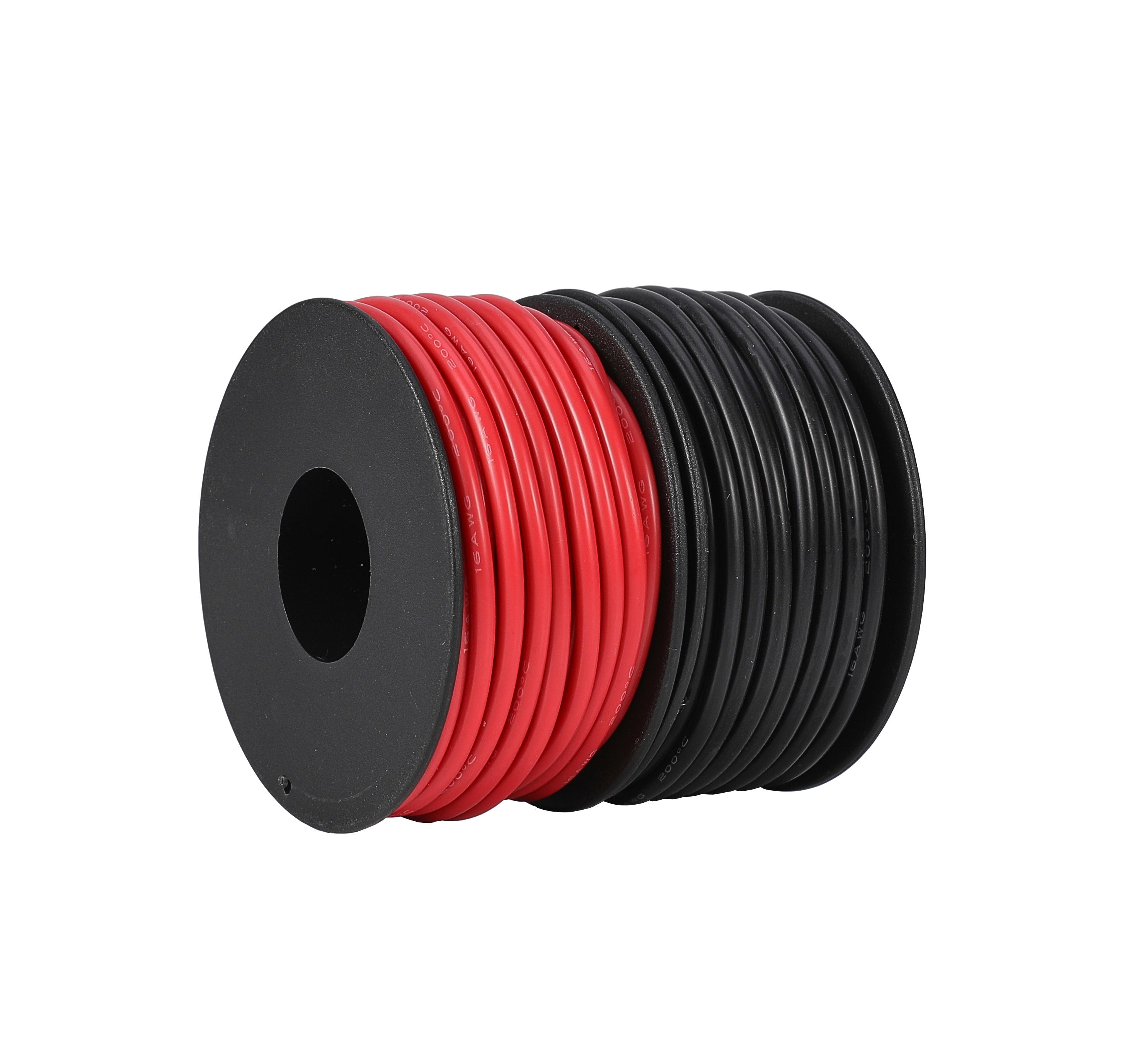 TUOFENG 18awg Wire, 100 Feet Super Flexible Silicone Insulated Hookup Wire 50 ft Black and 50 ft Red 2 Separated Wires Tinned Copper Wire High Temperature Resistance