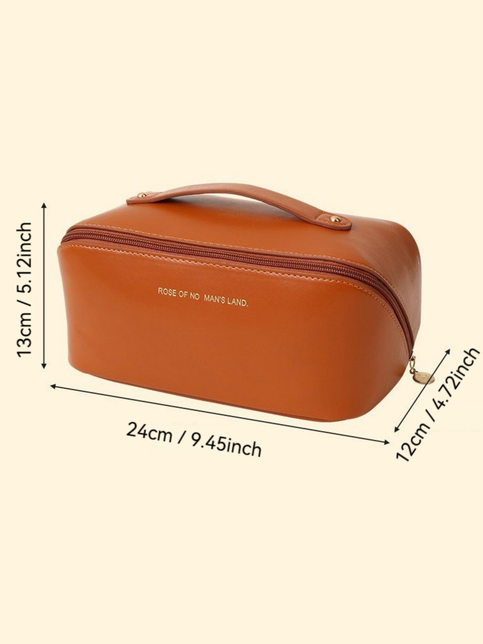 Multifunctional Waterproof PU Travel Toiletry Bag, Large Capacity Makeup Organizer, Portable Handheld Cosmetic Storage Pouch