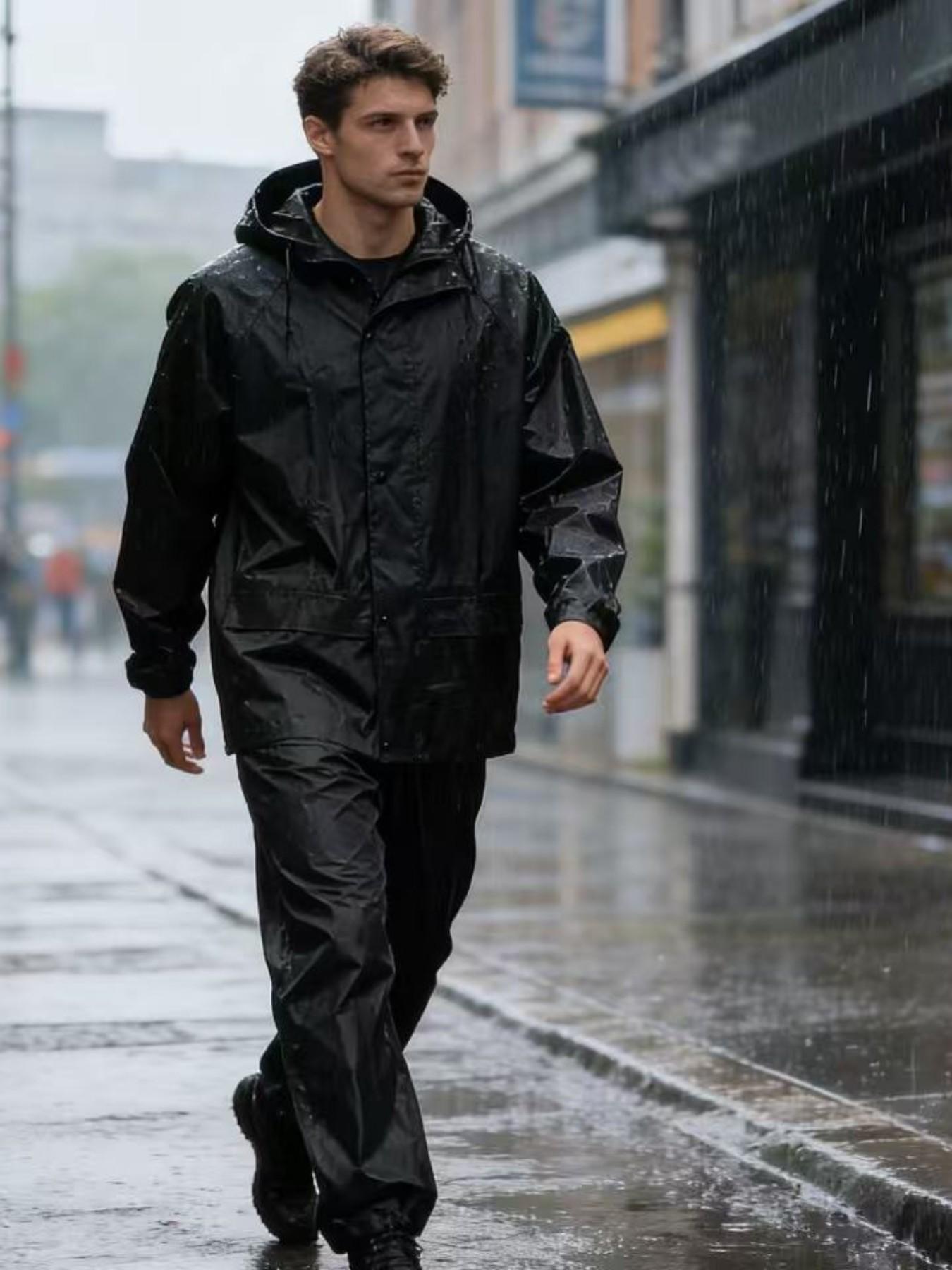 Unisex Raincoat Set, Durable Rain Suit, Separate Design, Jacket and Pants Combo, Windproof Waterproof Material, Ideal for Rainy Days, Rainy Season, Outdoor Walking, Light Outdoor Work