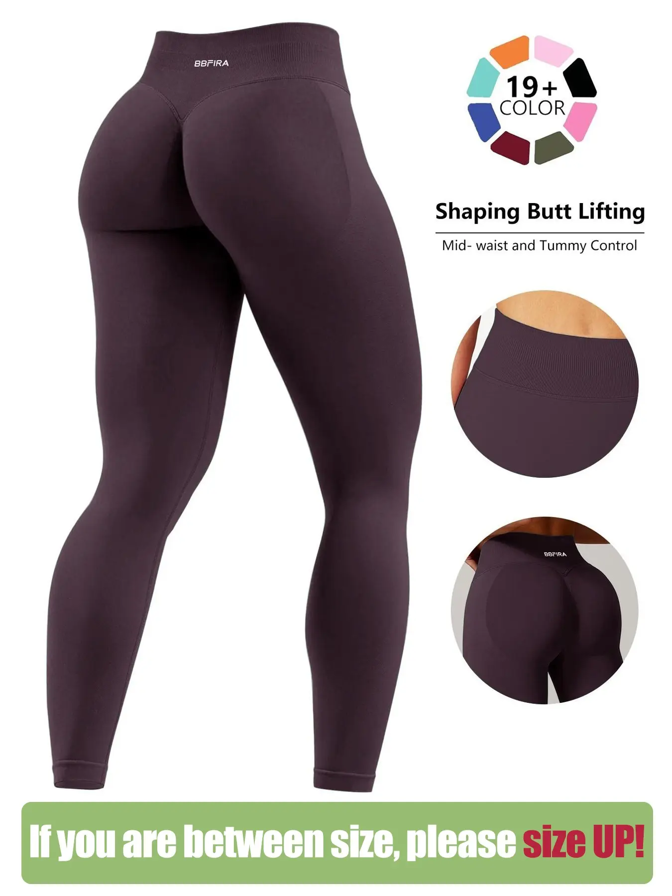 BBFIRA Scrunch Seamless Workout Gym Lifting Seam Leggings for Women, Stretchy Sports Leggings, Perky Bottom, Waist-Defining Fit, Tummy Control, Buttock Lift, High-Waisted Breathable