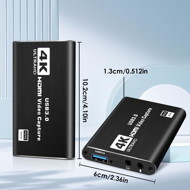 Capture Card, Audio Video Capture Card with Microphone 4K HDMI Loop-Out, 1080p 60fps Video Recorder for Gaming/Live Streaming/Video Conference, Works for Nintendo Switch/PS4/OBS/Camera/PC Accessories