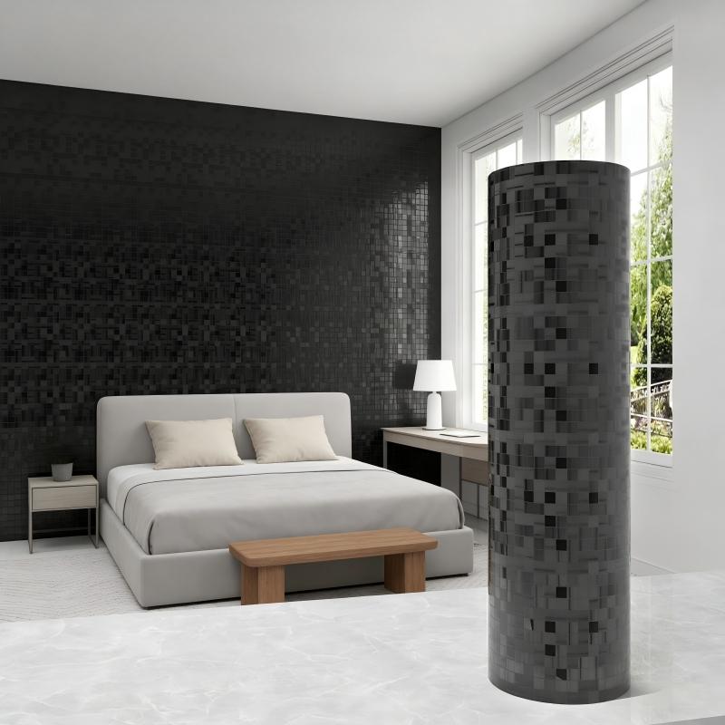 1 Roll 3D Metallic Texture Decorative Sticker, 2mm Thick Ceiling Wall Mural, Easy Installation, Seamless Splicing, Peel and Stick Wall Decal for Living Room Bedroom Modern Home Decor