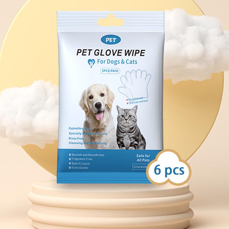 🐾 Muddy Paws Savior | 6-Pack Dog Cleaning Wipes Gloves | Quick Post Walk Dirt Remover