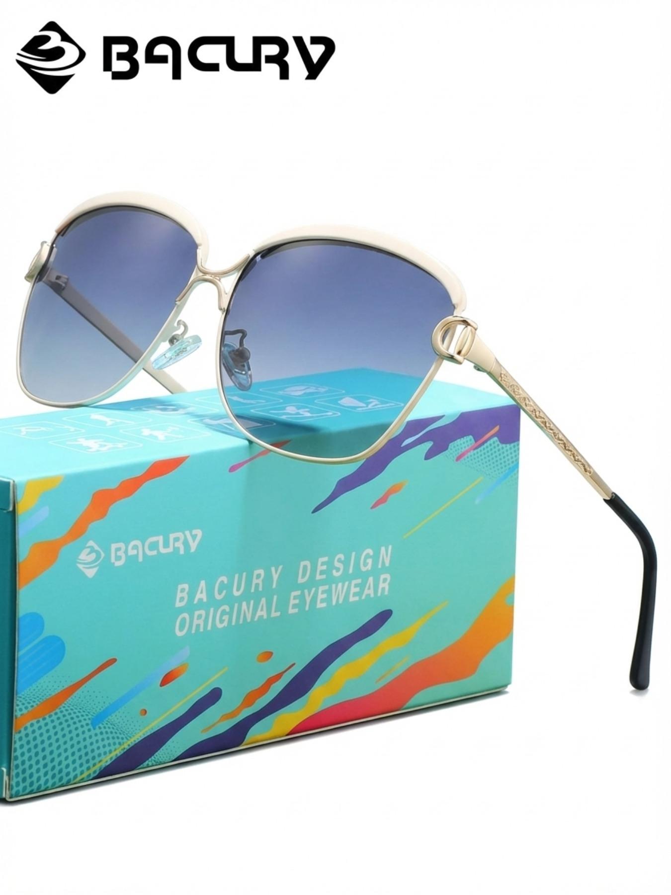 BACURY Retro Stainless Steel Polarizing Sunglasses With Square Frames, Versatile For Beach Vacations, Windproof, Dustproof, Uv Resistant Daily Travel, Driving And Hiking To Reduce Glare