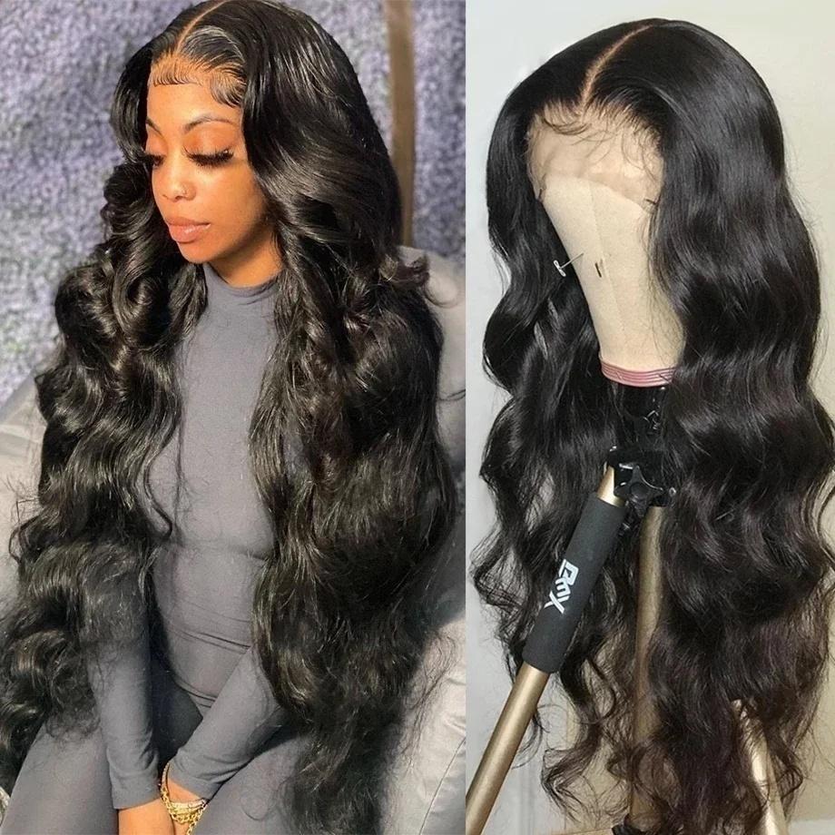 BB Face Body Wave 13x6 HD lace Front Human Hair Wigs P4/27 Highlight 180% density Pre plucked 99j Lace Frontal Human Hair Wigs For Women With Baby Hair