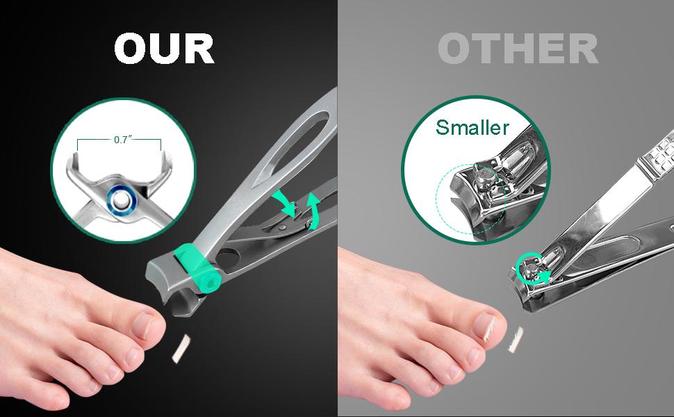 SZHLUX Nail Clipper Ultra Wide Jaw Opening Fingernail and Toenail Clippers Set for Thick Nails Cutter for Ingrown Manicure,Pedicure,Men & Women Big