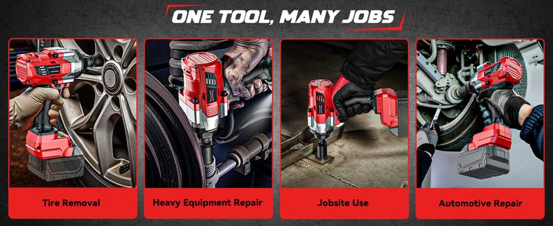 Impact Wrench 1/2" Compatible with Milwaukee 18V Battery(Battery NOT Included!), 1000Ft-lbs(1300N.m) High Torque Brushless Impact Gun with 4Mode Speed Cordless