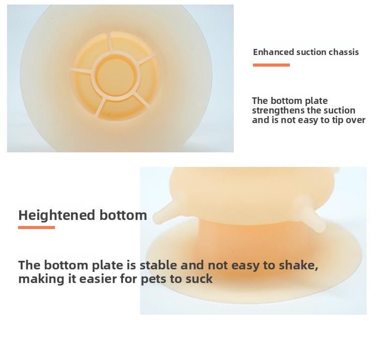 Pet Bionic Milk Feeder with 4 Soft Nipples, Silicone Suction Cup Anti-Tip Design, Feeding Supplies for Kittens Puppies Rabbits & Small Newborn Pets