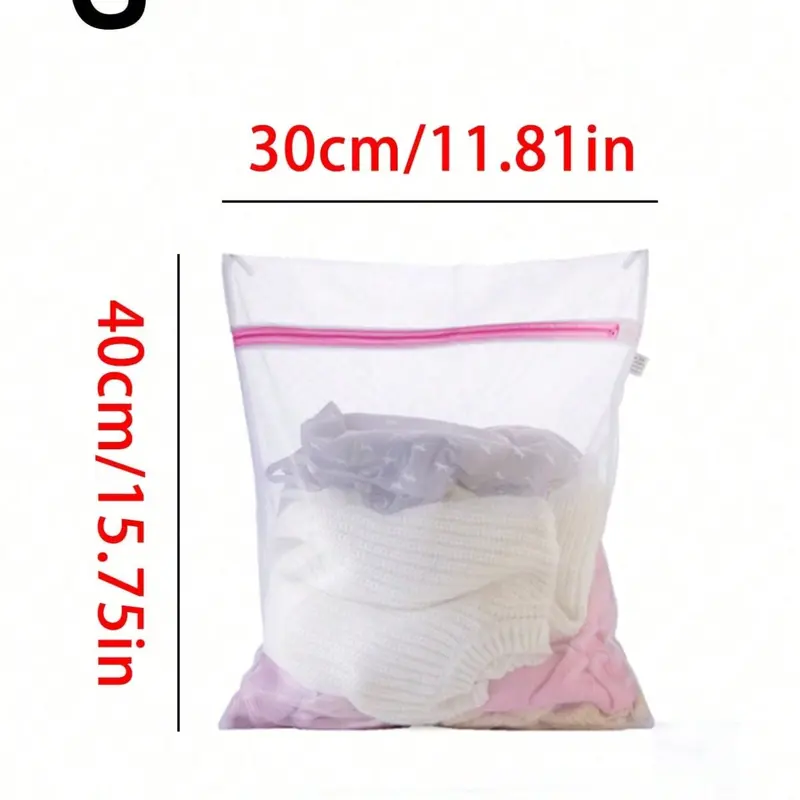 Mesh laundry bag, suitable for machine wash - Fine mesh laundry bag with zipper, can effectively protect clothes, underwear, socks, and various garments, preventing tangling and snagging, ideal for home laundry, travel, and dormitories