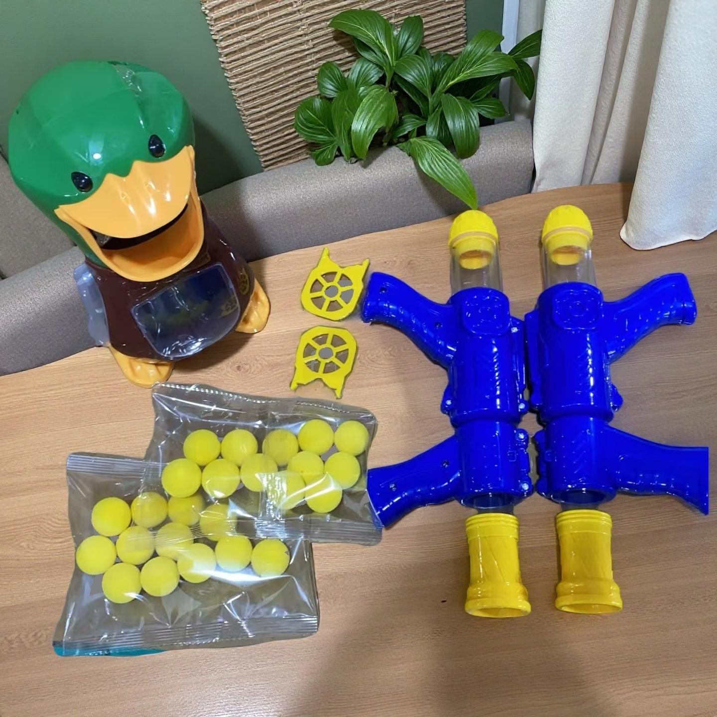 Duck Shooting Game, Air-Powered Launcher Set, Family Interactive Outdoor Toy, Suitable for Ages 3+, Fun Challenge Game