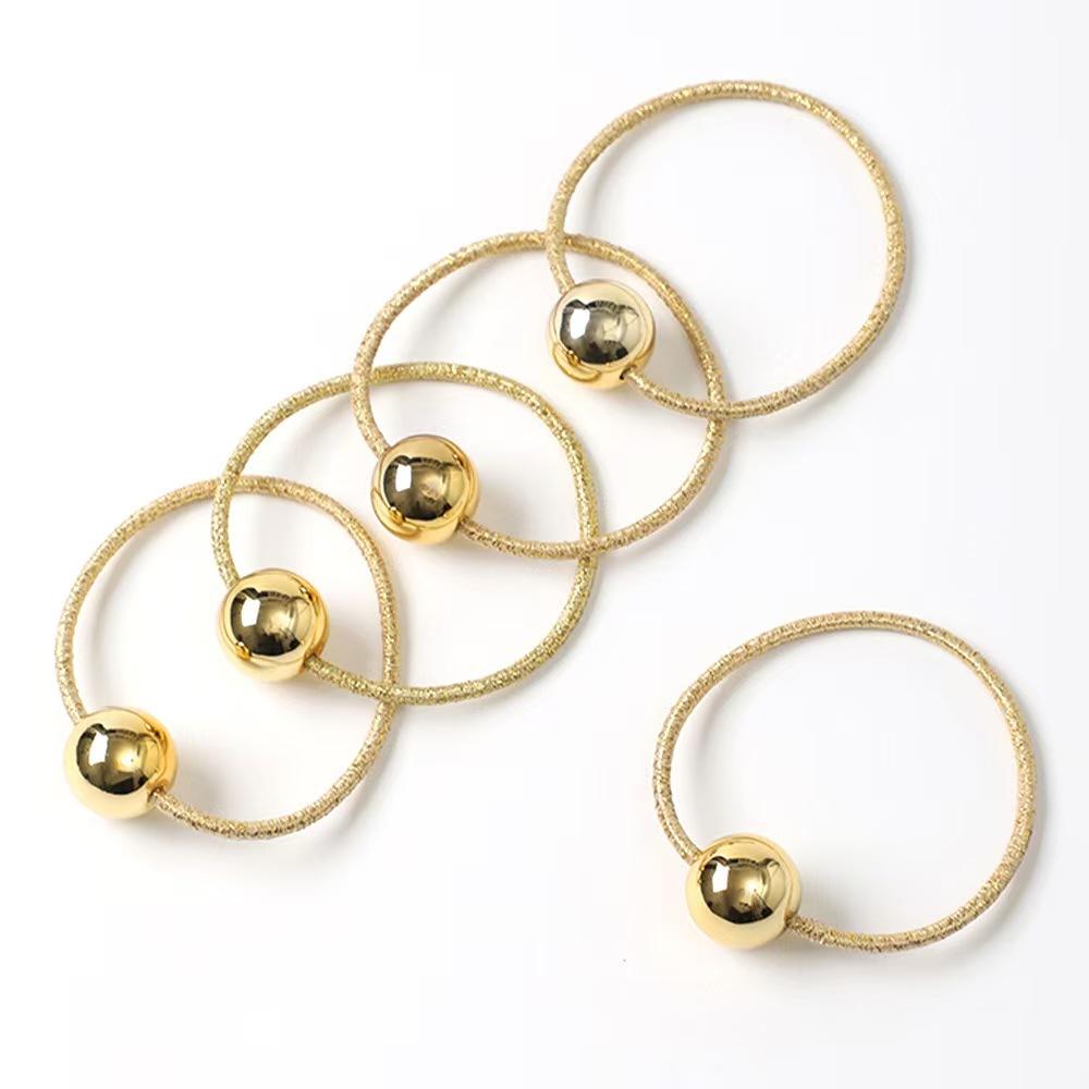 5 Stylish Sweet Round Ball Hair Ties, High-End Elastic Hair Bands, No Damage Hair Accessories for Effortless Styling